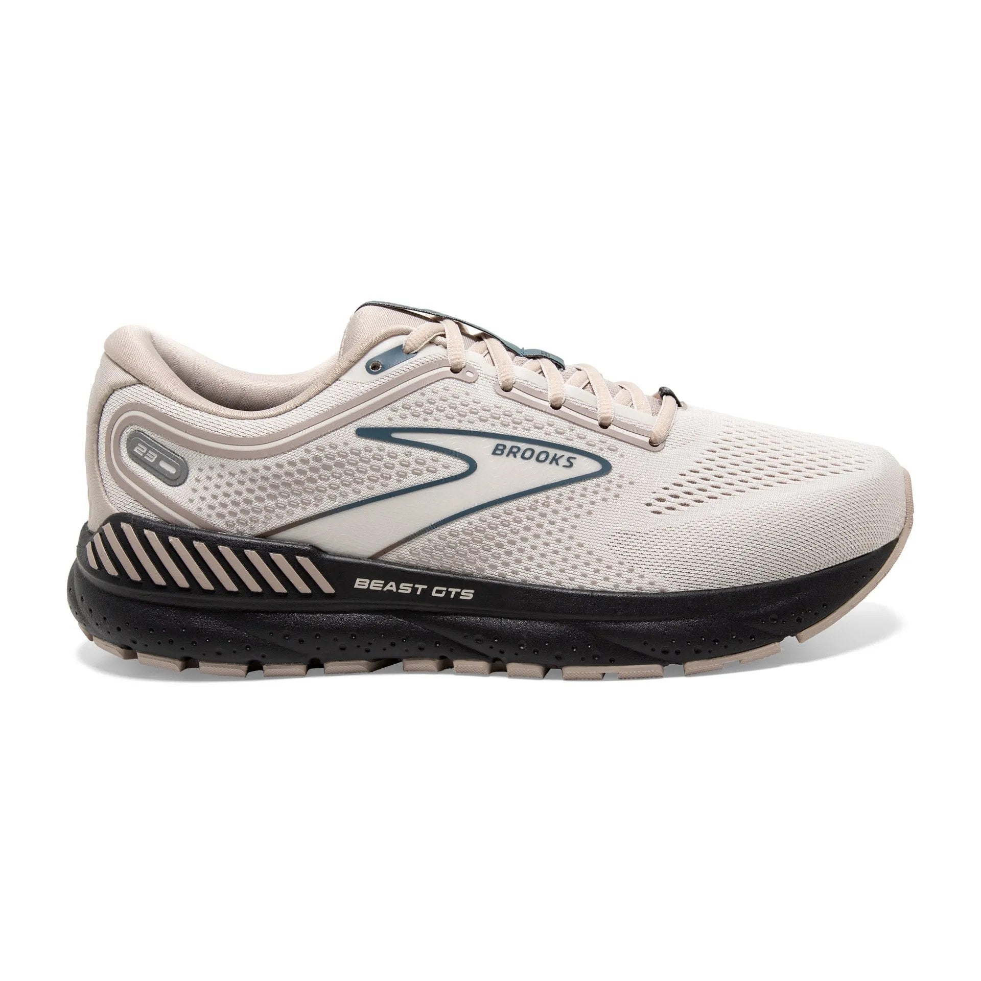 Brooks Beast GTS 23 Men's Running Shoe - Chateau Grey/White Sand/ Blue