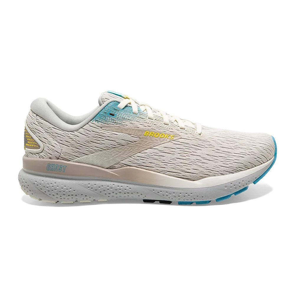 Brooks Ghost 16 Men's Running Shoe - Coconut/Blue/Yellow