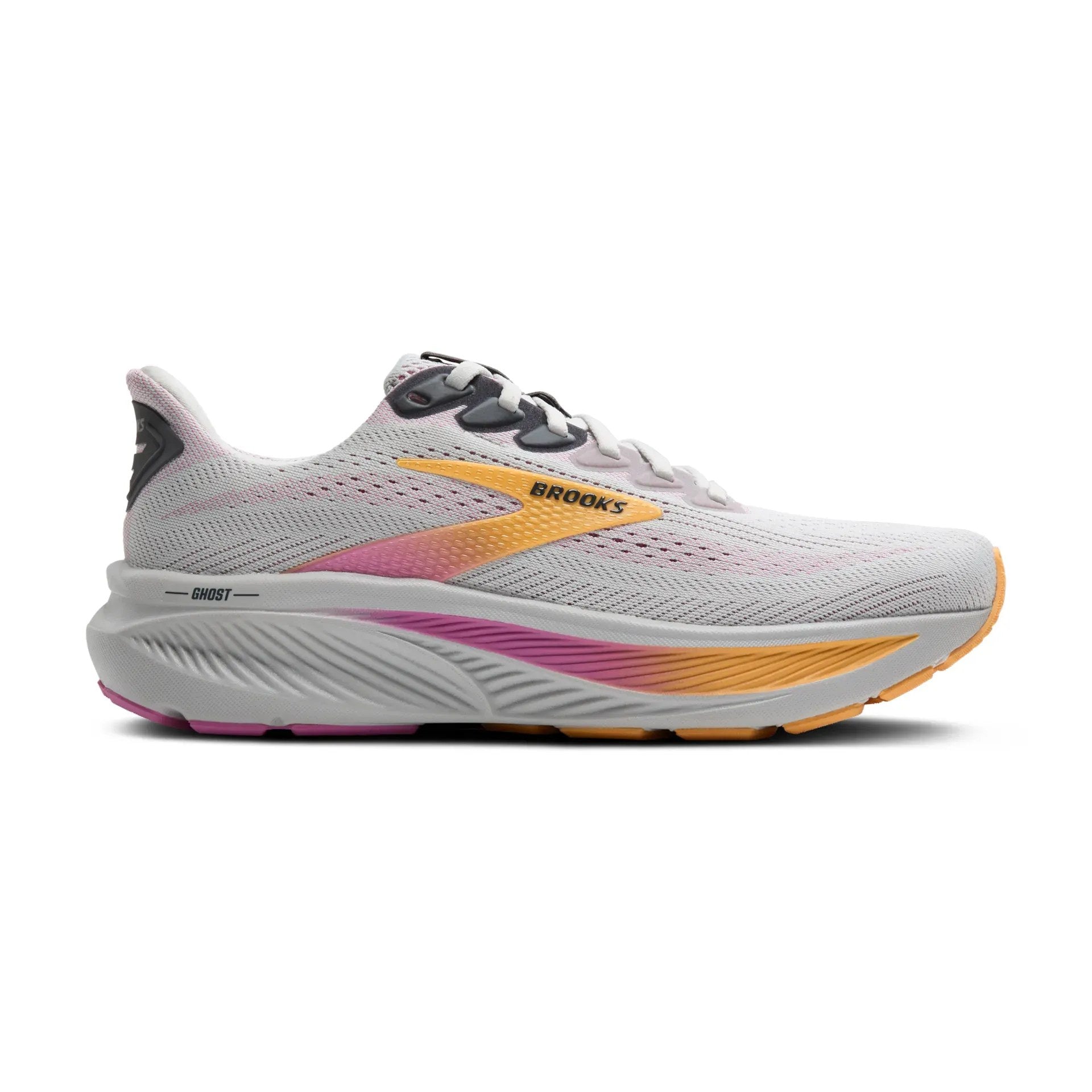 Brooks Ghost 17 Women's Running Shoe - Oyster/Apricot/Pink