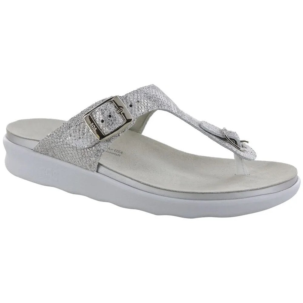 SAS Sanibel T Strap Slid Women's Sandal - Plata