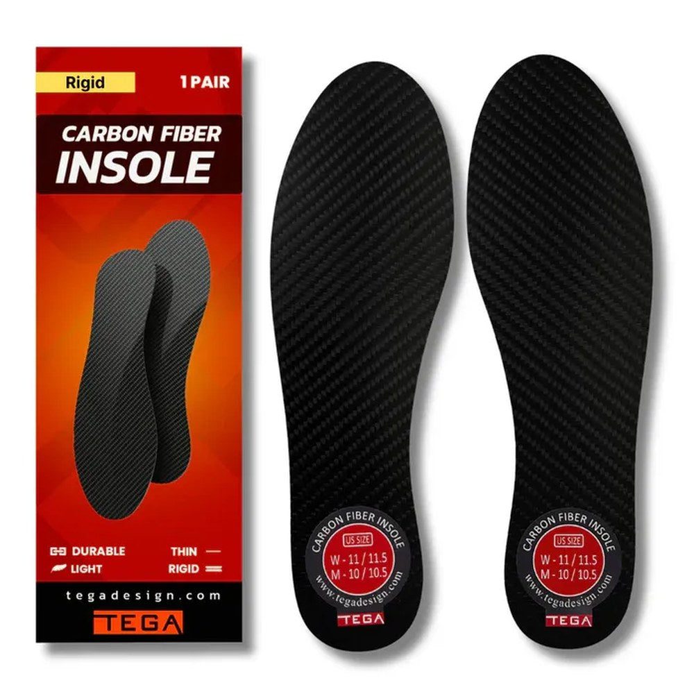 Tega Carbon Fiber Orthotic Insole - Black and Carbon Grey Dots